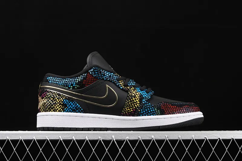 All categories Air Jordan Jordan series basketball shoes Air Jordan 1 Low Air Jordan 1 Low Shadow AJ1 Joe 1 colorful snakeskin low-top cultural and leisure sports sneakers CW5580-001